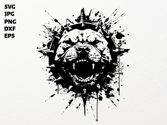 Aggressive Dog Head SVG: Bold Graphics for Crafts
