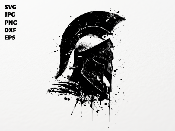 Ancient Spartan Helmet Graphics for Crafts