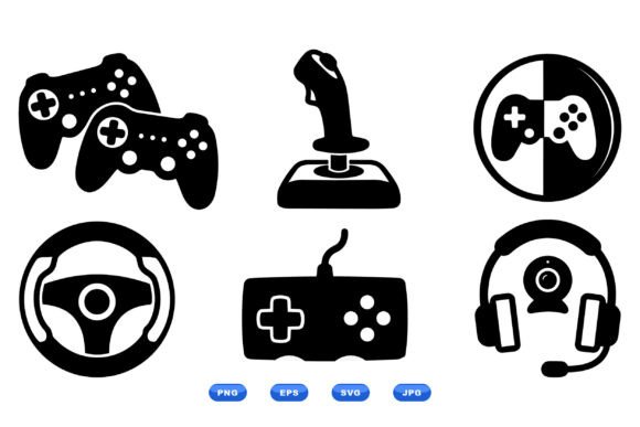 Classic Video Game Controller Icons for Crafts & Graphics
