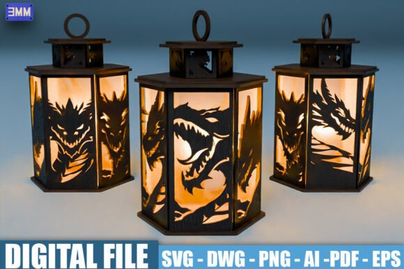 Dragon Lantern SVG: Bold Graphics for Crafts