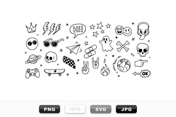 Edgy Doodle Graphics for Bold Crafts Branding