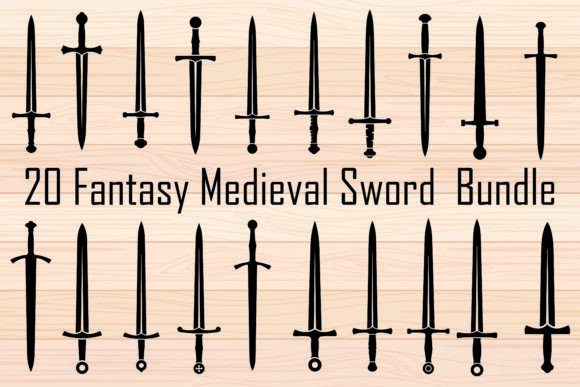 Fantasy Medieval Sword Bundle: Bold Graphics for Crafts