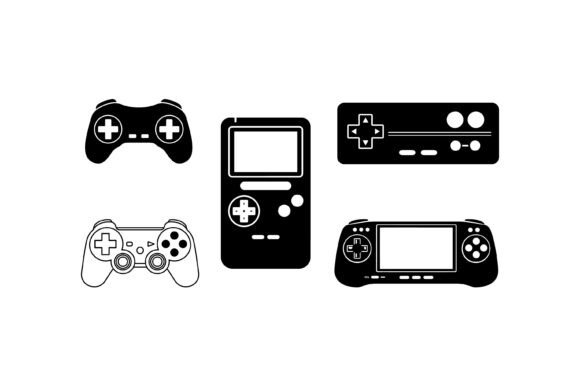 Game Controller Icon Set: Graphics for Crafts