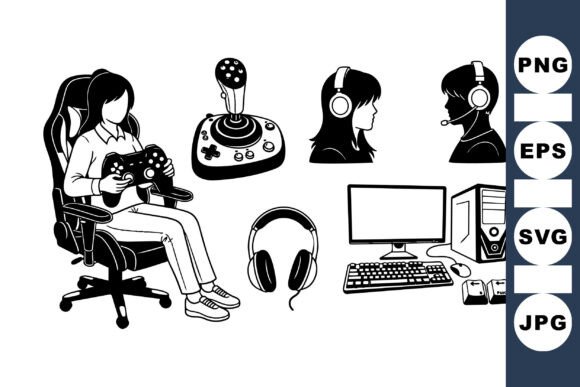 Gaming Essentials Vector Clipart: Graphics for Crafts