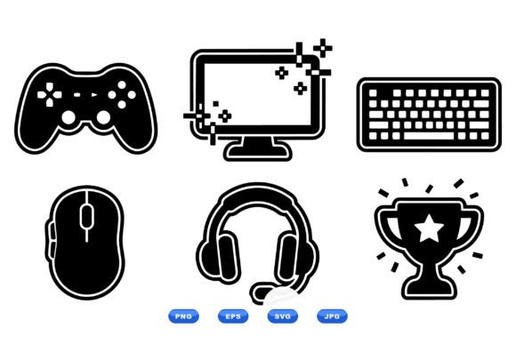 Gaming Tech Icon Clipart: Graphics for Crafts