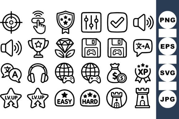 Gaming UI Icons: Graphics for Crafts & Design