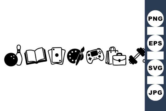 Hobby and Leisure Icon Set SVG: Graphics for Crafts