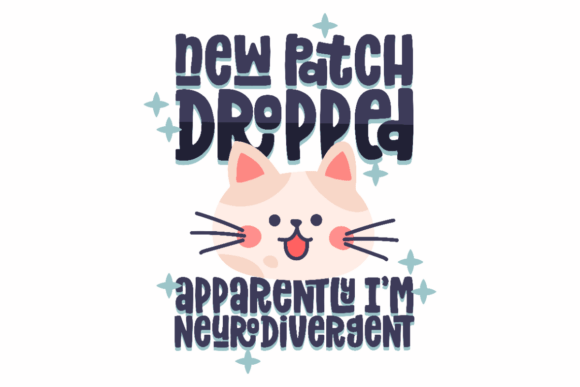 Kawaii Cat Patch: Graphics for Crafts & Sales