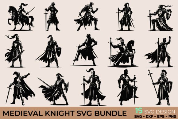 Medieval Knight SVG Bundle: Bold Graphics for Crafts