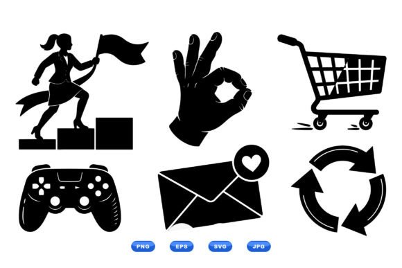 Minimal Silhouette Icon Pack: Graphics for Crafts