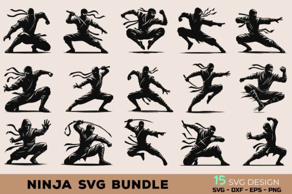 Ninja SVG Bundle: Bold Graphics for Crafts