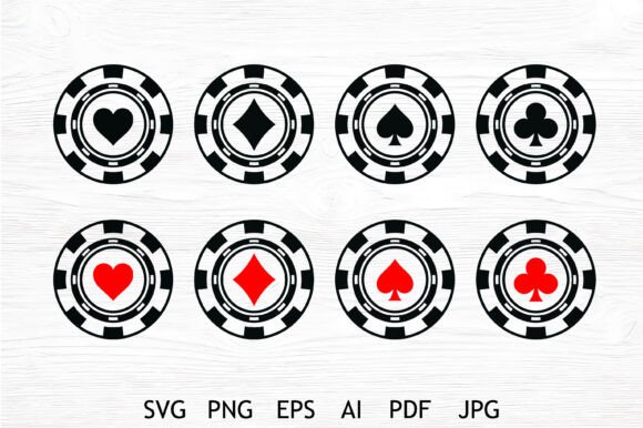 Poker Chip Symbols SVG Bundle for Crafts and Graphics