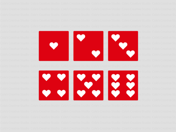 Red Heart Dice SVG Set for Crafts and Graphics