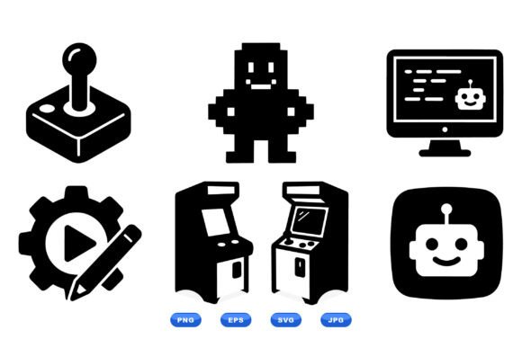 Retro Arcade Icon Pack: Graphics for Crafts