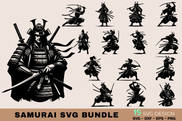 Samurai SVG Bundle: Bold Graphics for Crafts