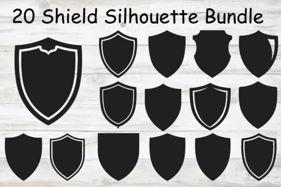 Shield Silhouette: Graphics for Crafts & Branding