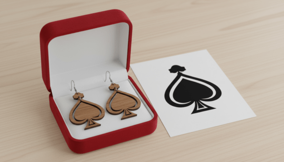 Spade Earring Graphics for Crafts & Branding