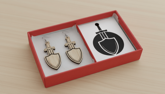 Sword Shield Earring Design: Bold Graphics for Crafts