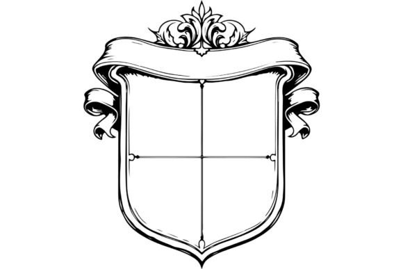Vintage Heraldic Shield: Premium Graphics for Crafts