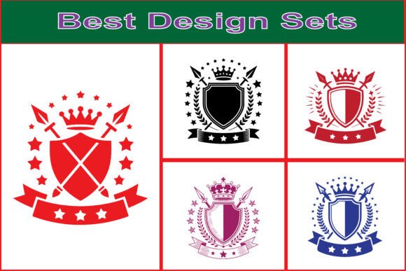 Vintage Heraldry Shield Graphics for Crafts & Blogs