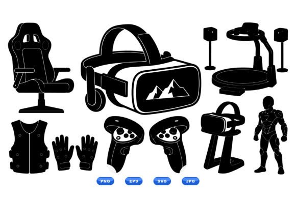 VR Gaming Icons for Crafts and Graphics